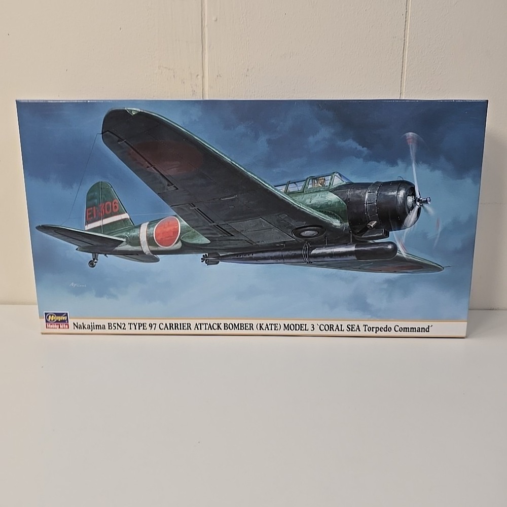Hasegawa 1/48 Nakajima B5N2 Type 97 Kate Model 3 Coral Sea Torpedo Command NEW